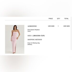 House of CB Adrienne Strapless Gown, Pink Quartz